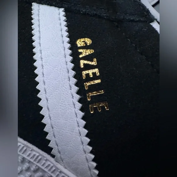 adidas Originals Black and White Gazelle Shoes - Picture 9 of 10